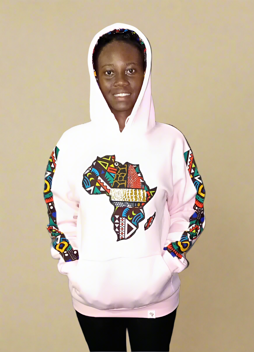 Pink Africa Map Hoodie