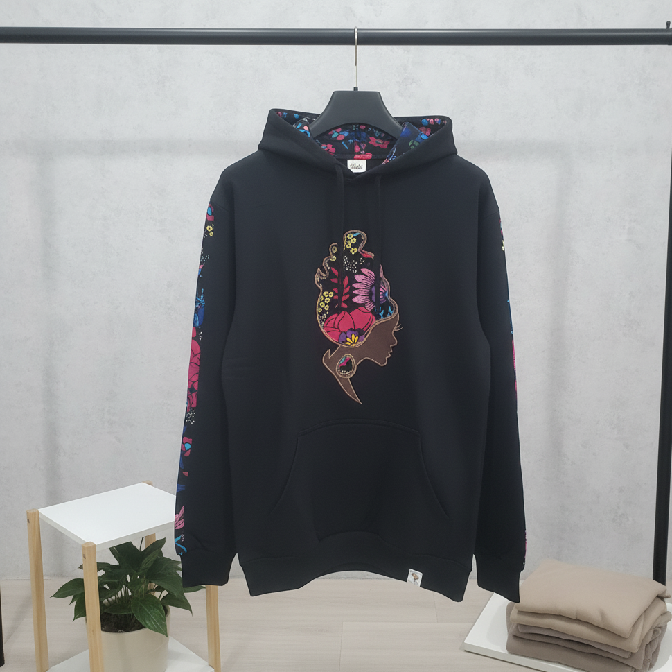 EXODUS FLORAL (Pink and Blue ROSE) QUEEN HOODIES