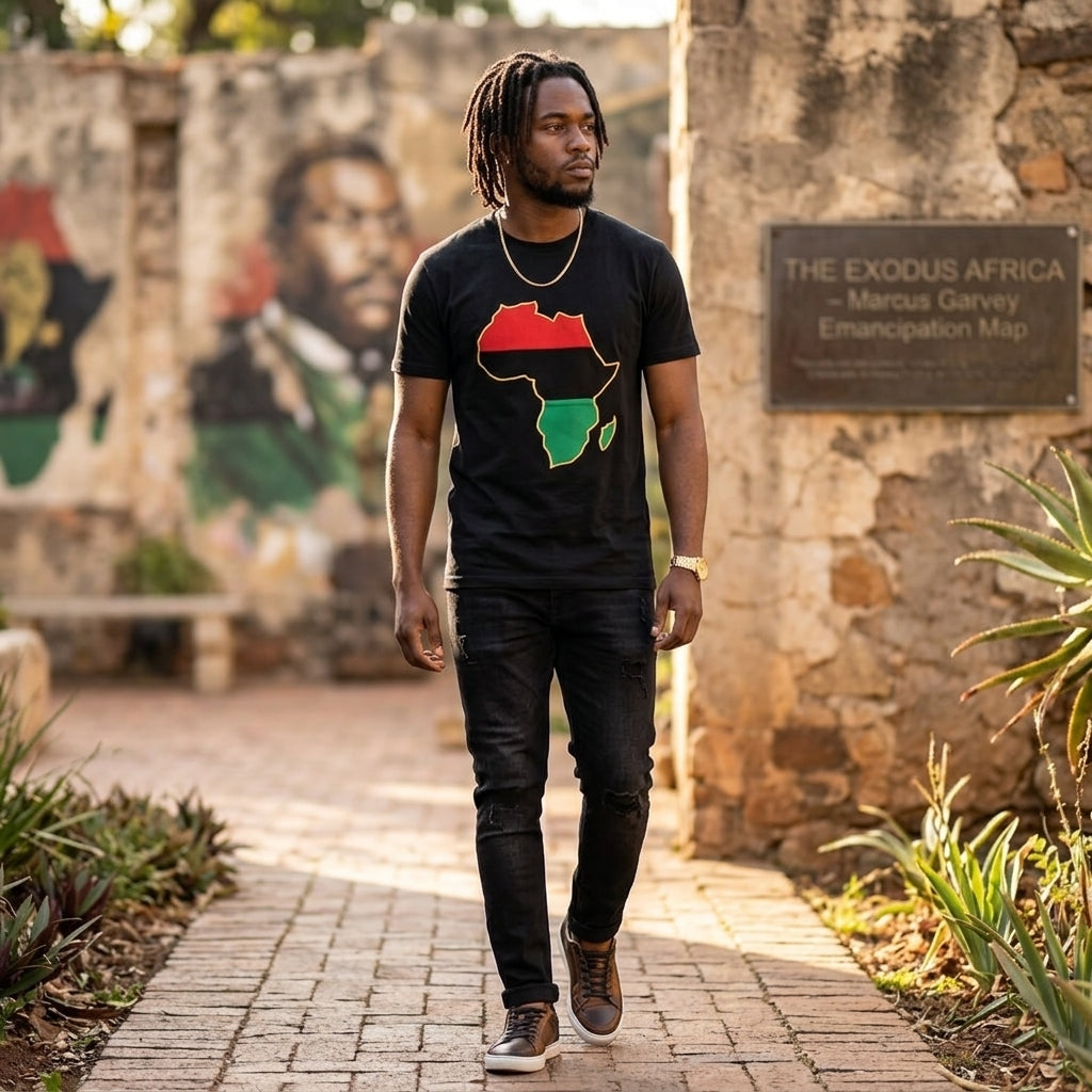 Exodus Africa Map - Marcus Garvey (Gold)