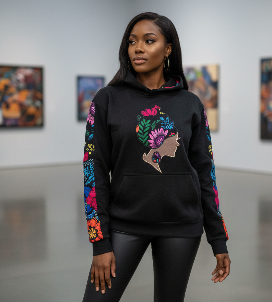 EXODUS FLORAL (Pink and Blue ROSE) QUEEN HOODIES